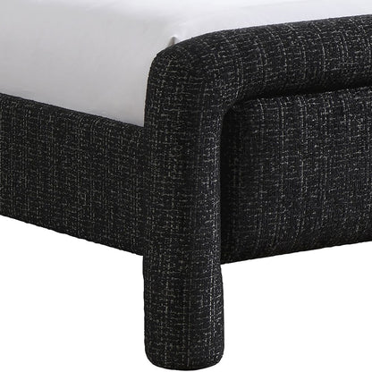 Baylor Black Fabric With Interwoven Chenille Upholstered Queen Bed