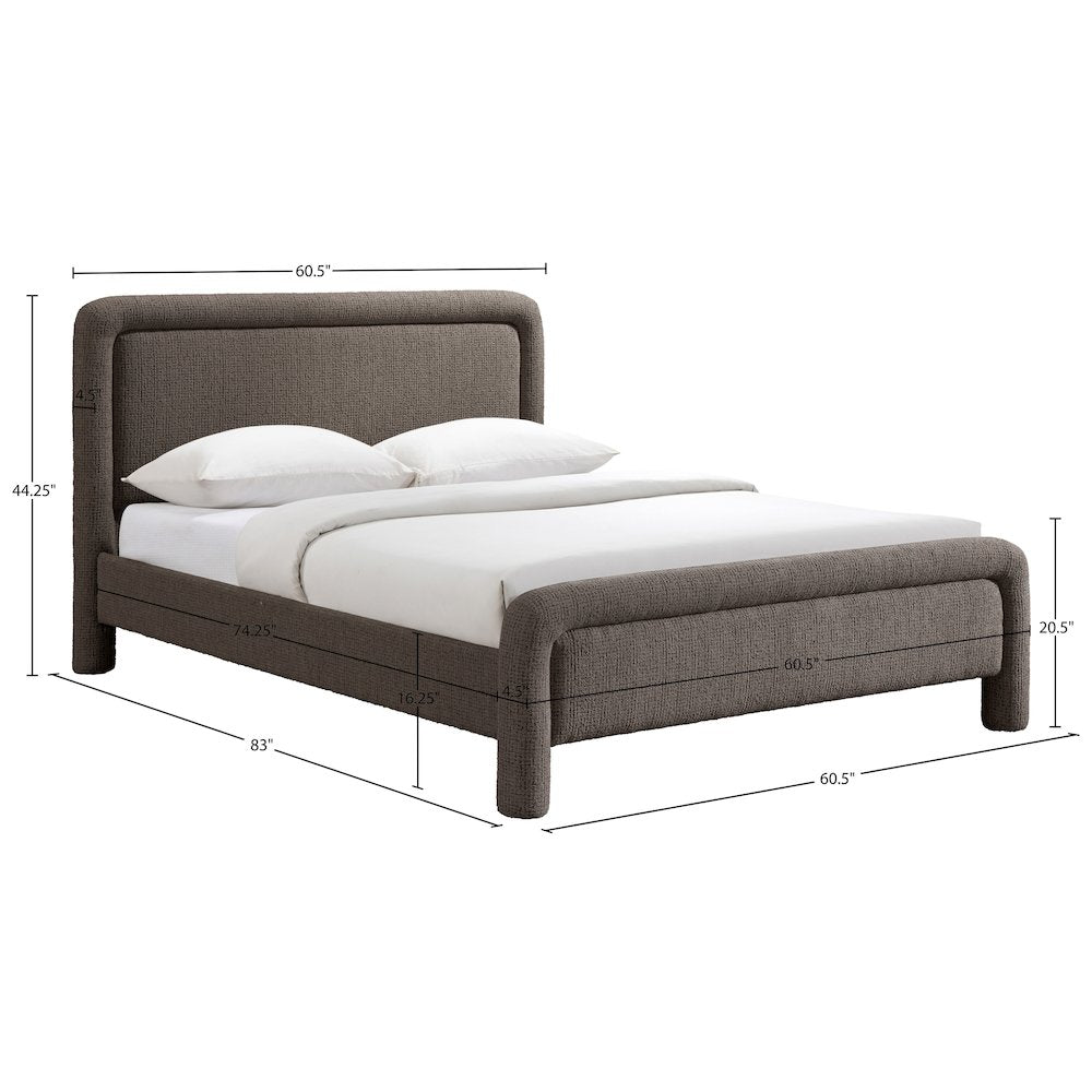 Baylor Brown Fabric With Interwoven Chenille Upholstered Full Bed