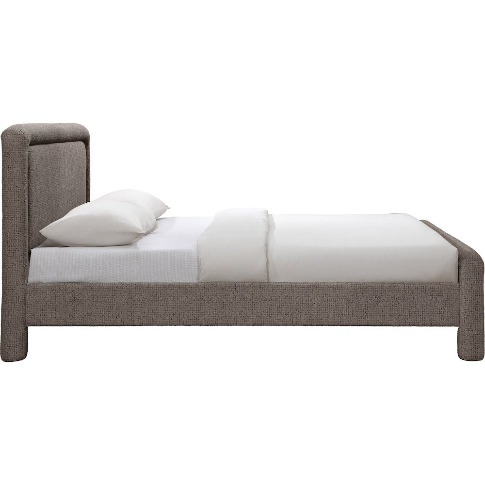 Baylor Brown Fabric With Interwoven Chenille Upholstered Full Bed