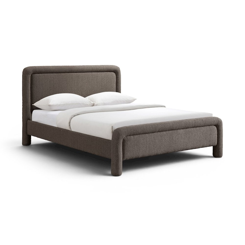 Baylor Brown Fabric With Interwoven Chenille Upholstered Queen Bed