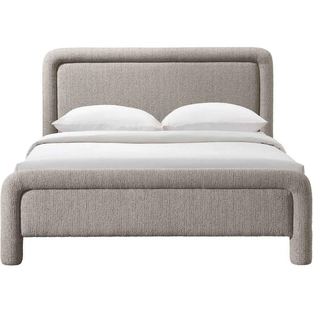 Baylor Taupe Fabric With Interwoven Chenille Upholstered Full Bed