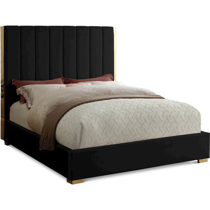 Becca Black Velvet King Bed