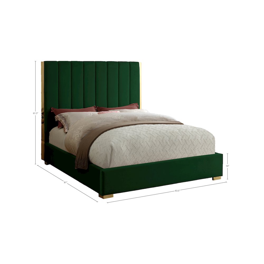 Becca Green Velvet Full Bed