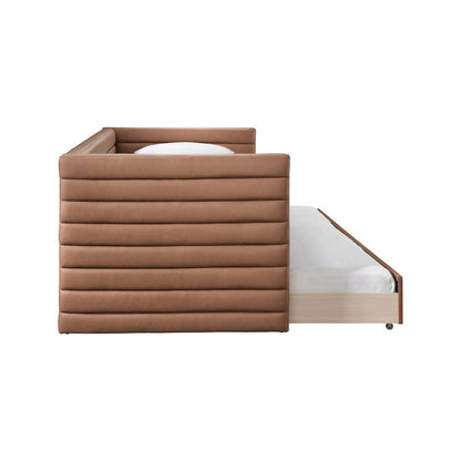 Beverly Cognac Vegan Leather Twin Daybed