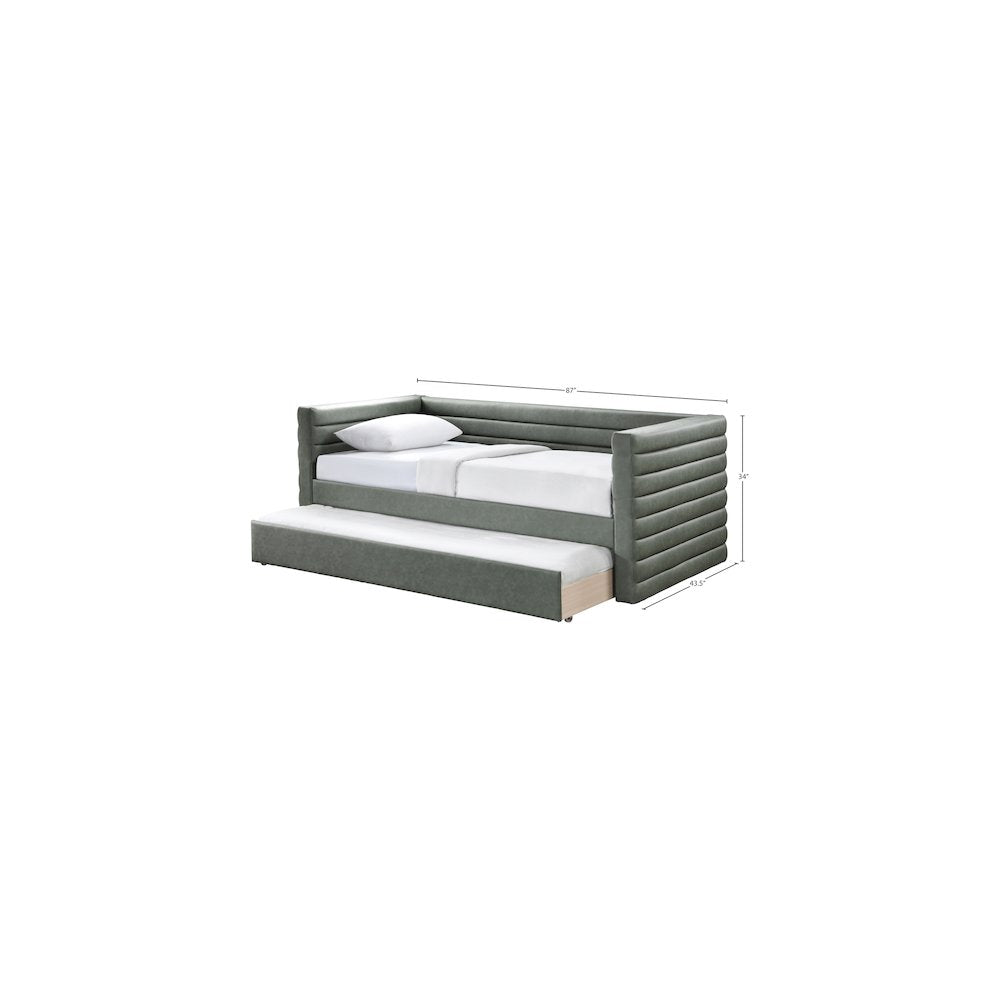 Beverly Green Vegan Leather Twin Daybed