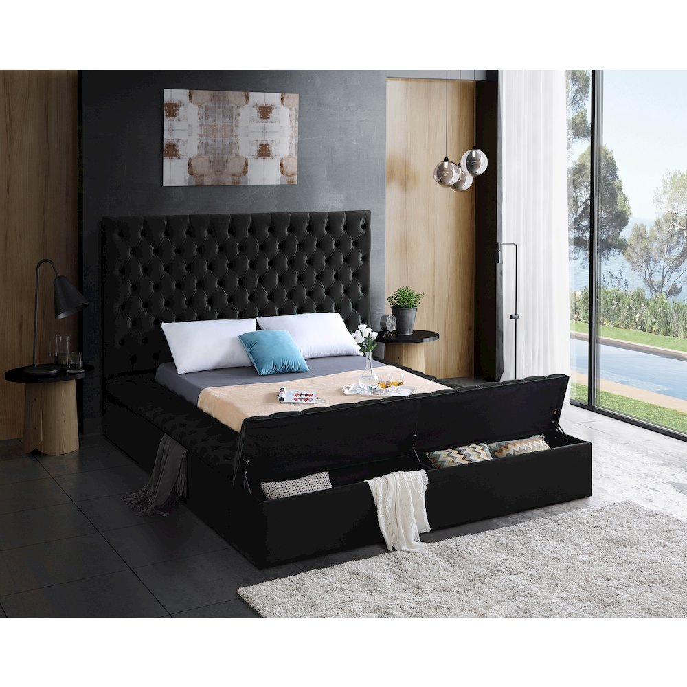Bliss Black Velvet King Bed