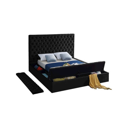 Bliss Black Velvet Queen Bed