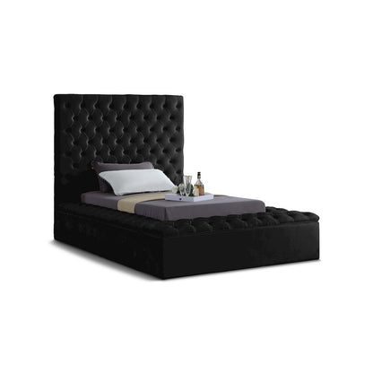 Bliss Black Velvet Twin Bed