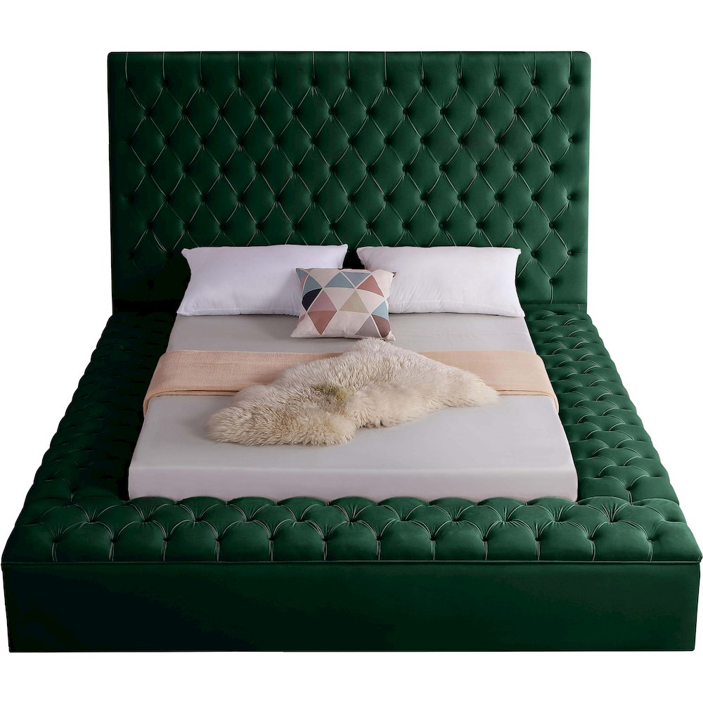 Bliss Green Velvet Full Bed