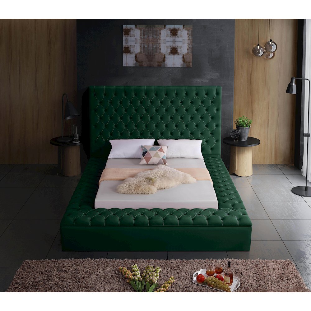 Bliss Green Velvet Full Bed