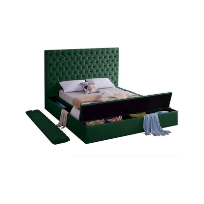 Bliss Green Velvet Queen Bed