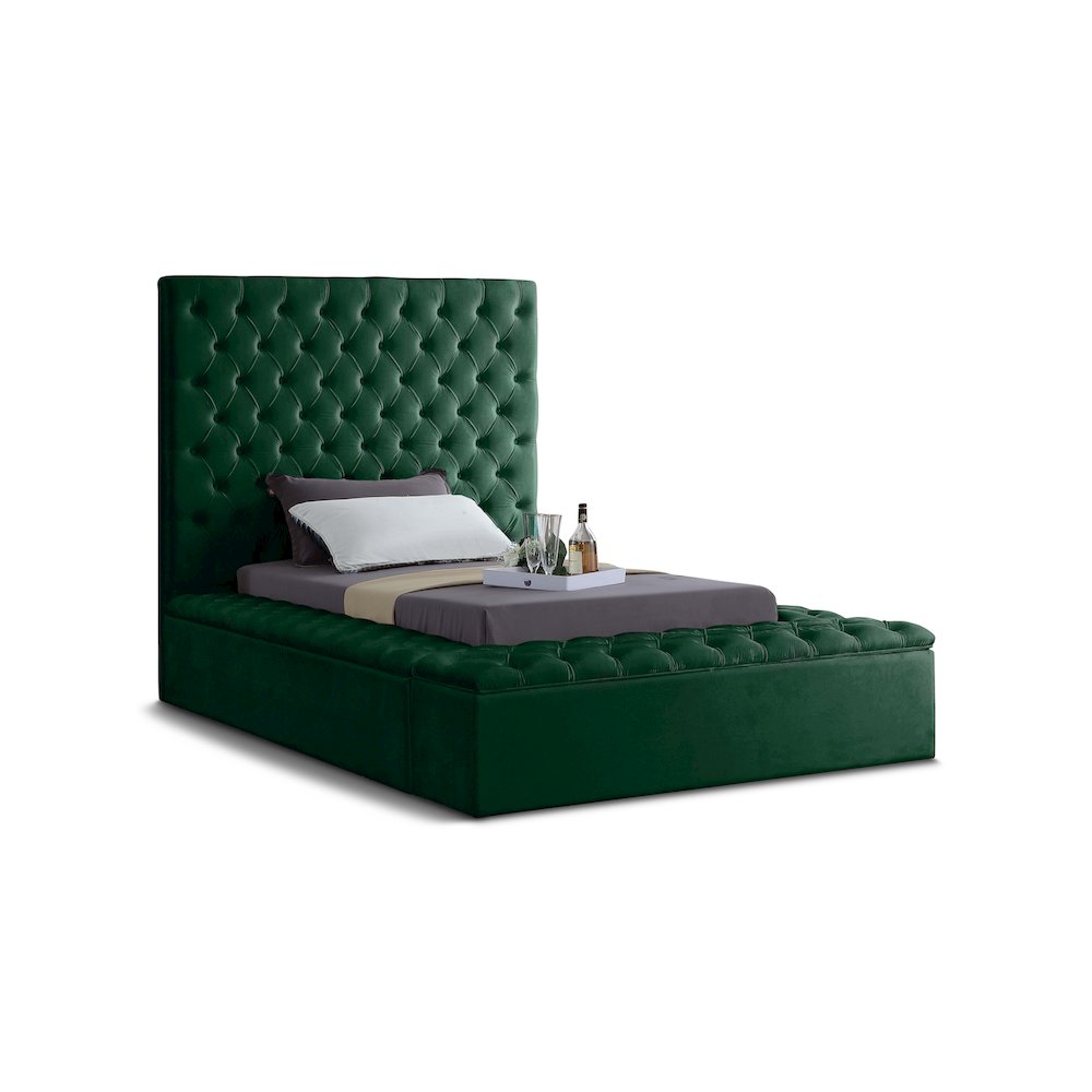 Bliss Green Velvet Twin Bed