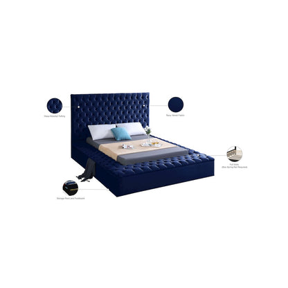Bliss Navy Velvet Full Bed
