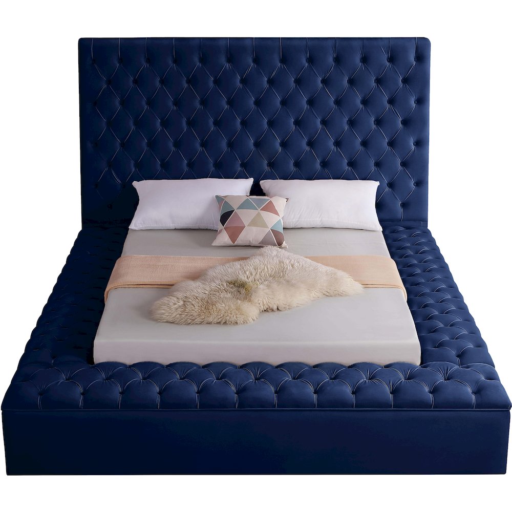 Bliss Navy Velvet Full Bed
