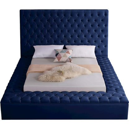 Bliss Navy Velvet Queen Bed