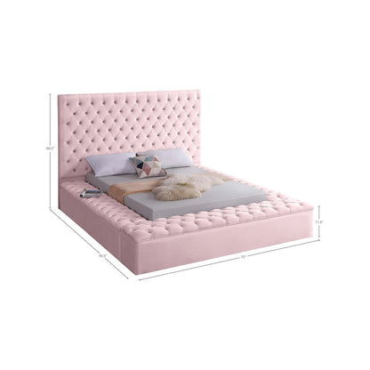 Bliss Pink Velvet Full Bed