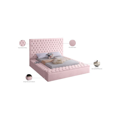 Bliss Pink Velvet Full Bed
