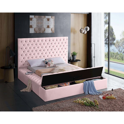 Bliss Pink Velvet Full Bed