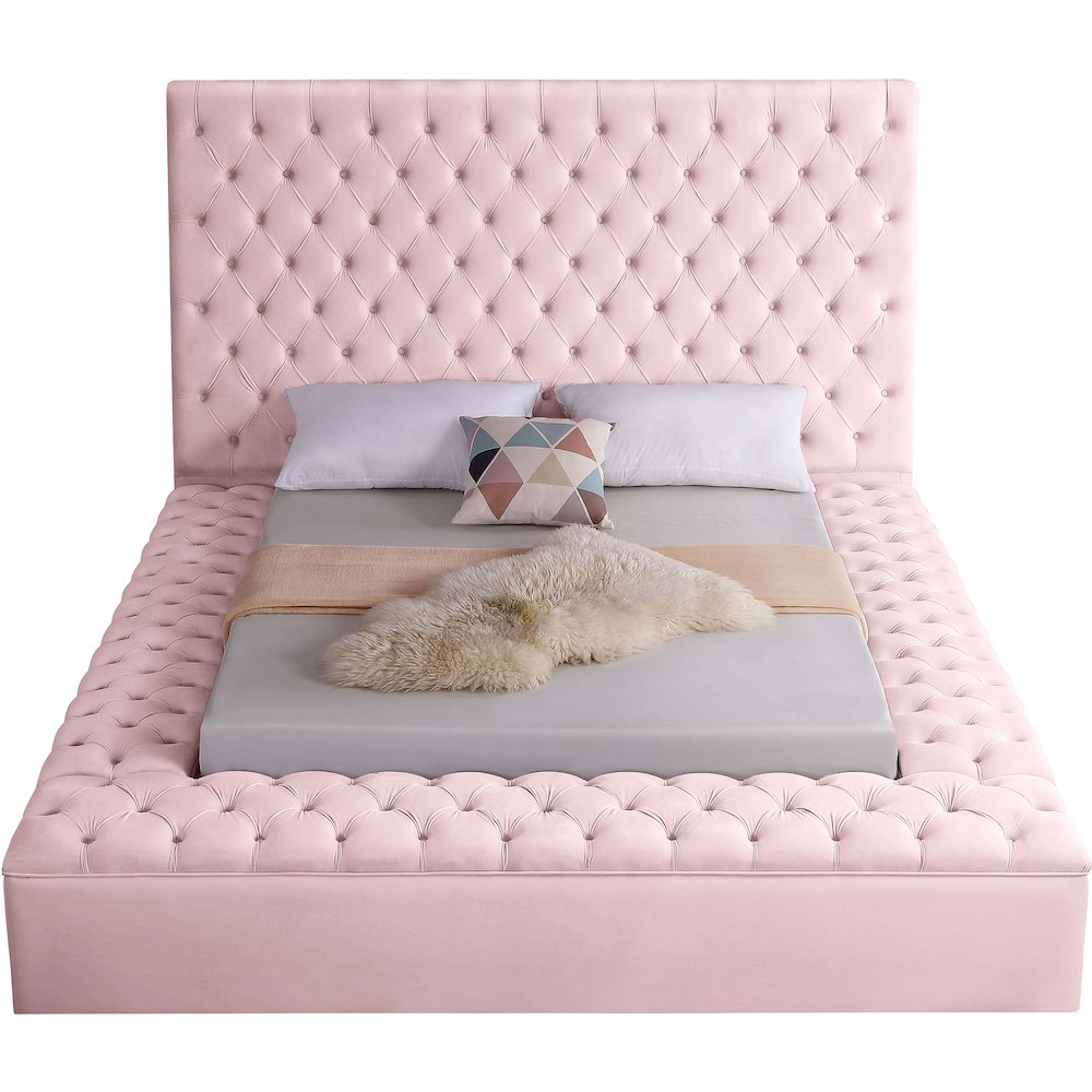 Bliss Pink Velvet Full Bed