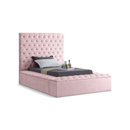 Bliss Pink Velvet Twin Bed