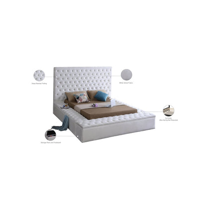Bliss White Velvet Full Bed