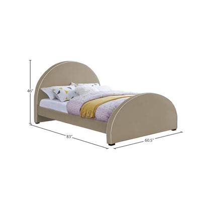 Brody Beige Velvet Full Bed