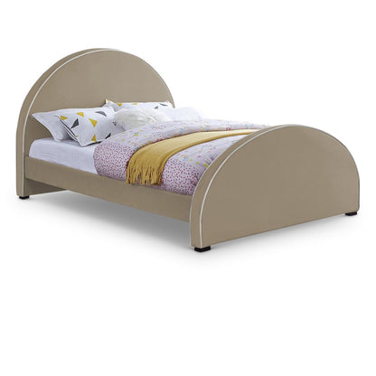 Brody Beige Velvet Full Bed