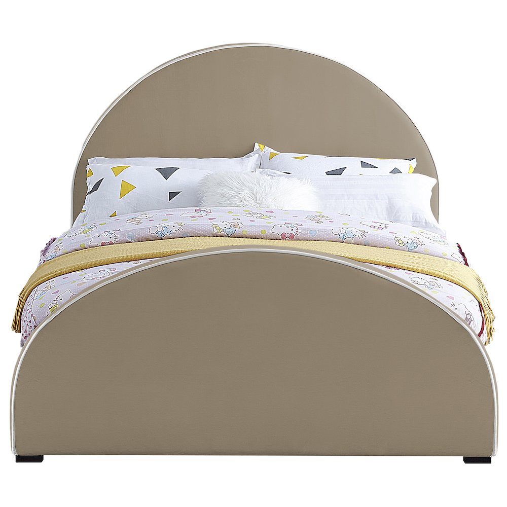 Brody Beige Velvet Full Bed