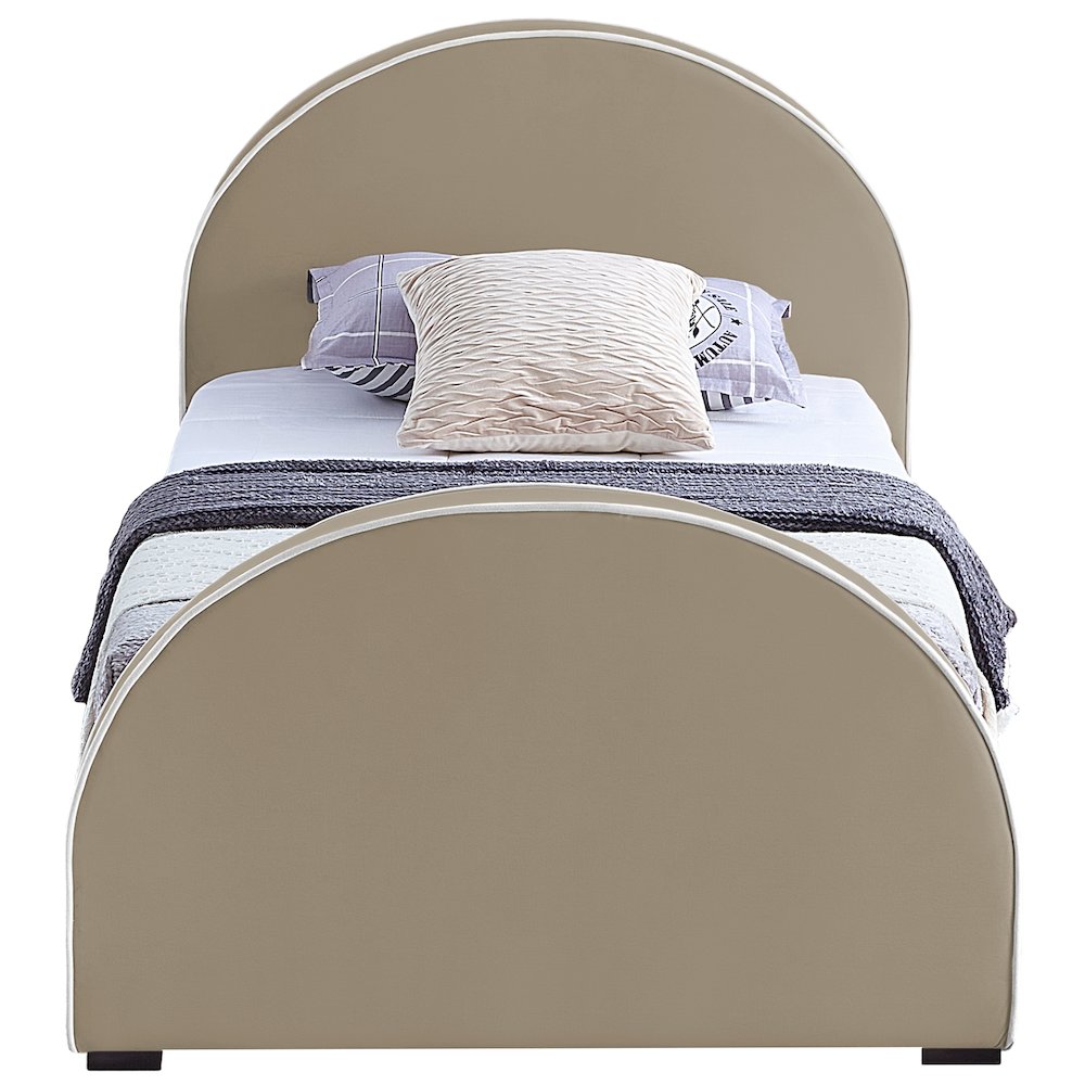 Brody Beige Velvet Twin Bed