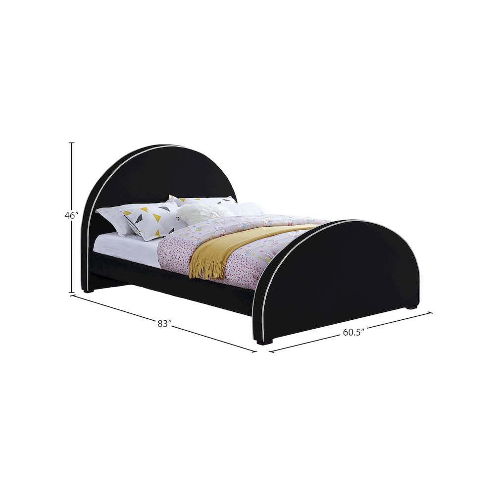 Brody Black Velvet Full Bed