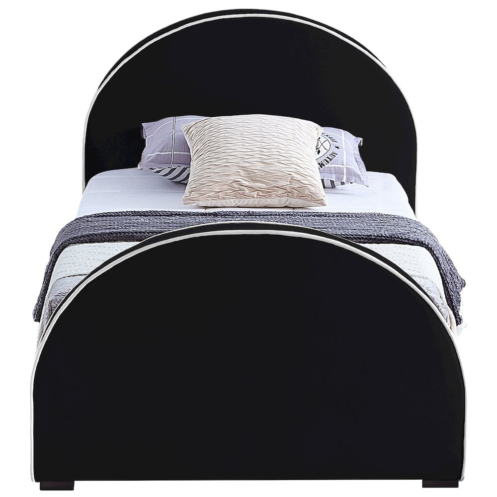 Brody Black Velvet Twin Bed