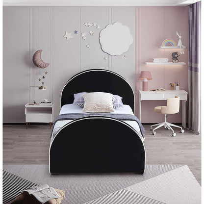 Brody Black Velvet Twin Bed