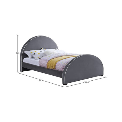Brody Grey Velvet Full Bed