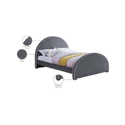Brody Grey Velvet Full Bed