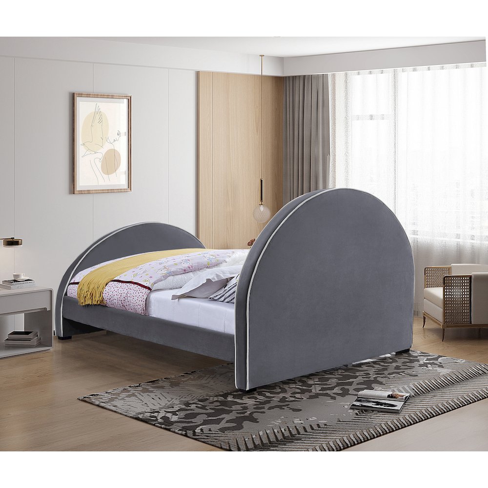 Brody Grey Velvet Full Bed