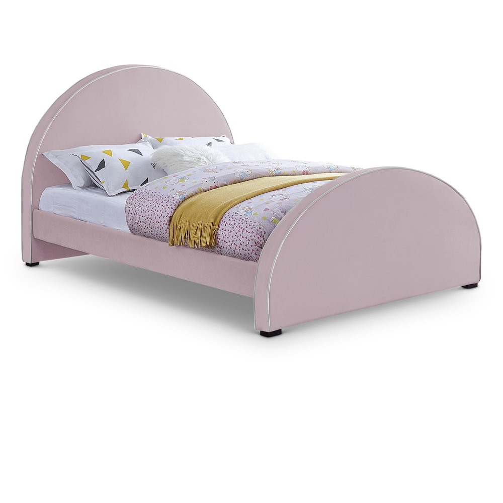 Brody Pink Velvet Full Bed