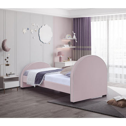 Brody Pink Velvet Twin Bed