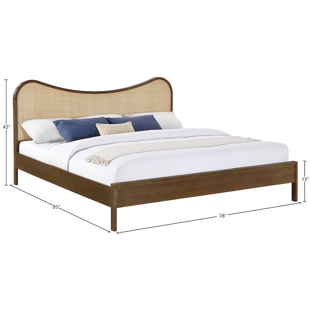 Windsor Brown Solid Wood King Bed (3 Boxes)