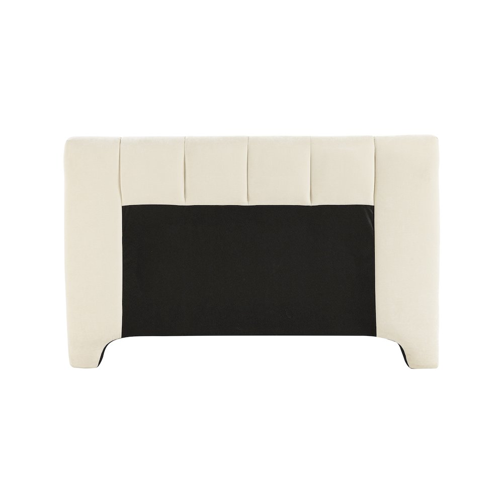 Camila Beige Chenille Fabric King Bed