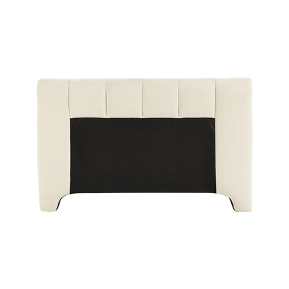 Camila Beige Chenille Fabric King Bed