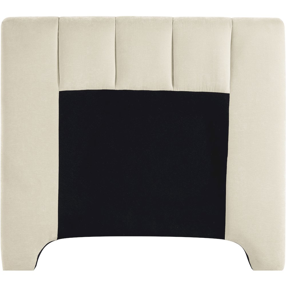 Camila Beige Chenille Fabric Twin Bed