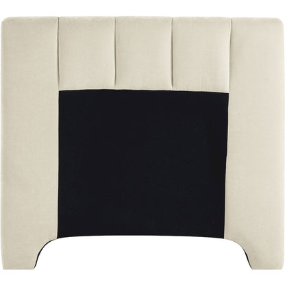 Camila Beige Chenille Fabric Twin Bed