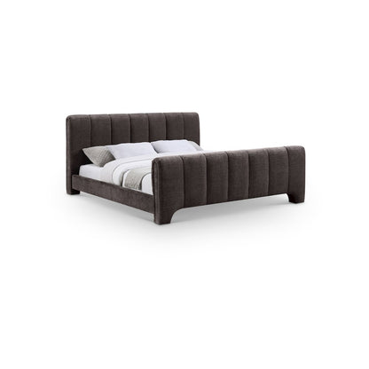 Camila Brown Chenille Fabric King Bed