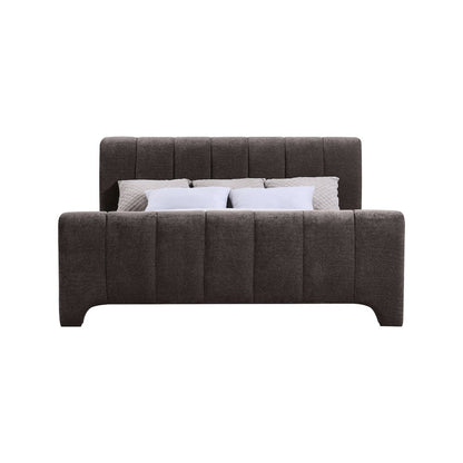 Camila Brown Chenille Fabric King Bed