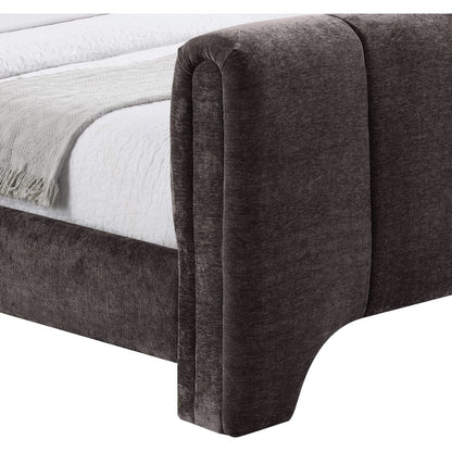 Camila Brown Chenille Fabric King Bed