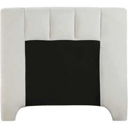 Camila Cream Chenille Fabric Twin Bed