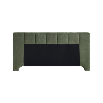 Camila Green Chenille Fabric Queen Bed