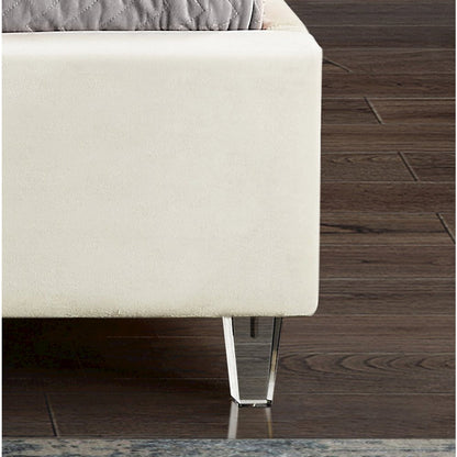 Candace Cream Velvet Full Bed