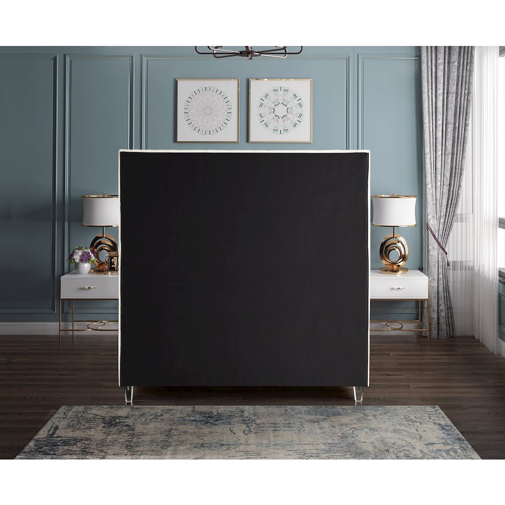Candace Cream Velvet King Bed