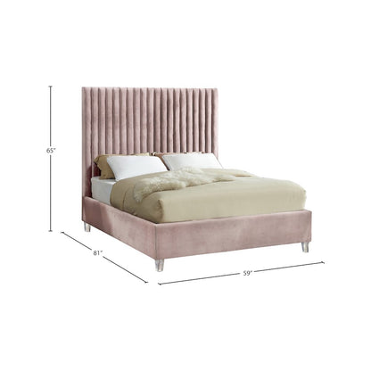 Candace Pink Velvet Full Bed